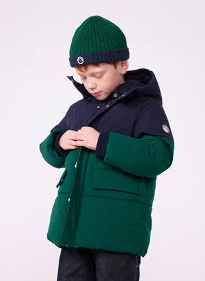 Petit Bateau - Renk bloklu şişme ceket | Yeşil