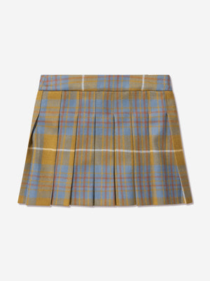 Bonpoint Girls Talissa Wool Tartan Skirt in Brown