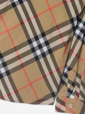 Burberry Baby Boys Owen Long Sleeve Check Shirt in Beige