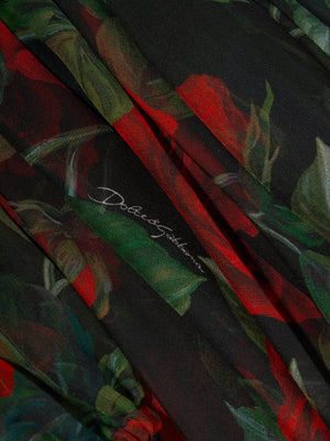 Dolce & Gabbana Girls Tulle Rose Dress in Black