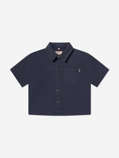 DL1961 Boys Short Sleeve Ash Shirt in Navy