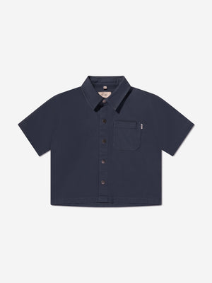 DL1961 Boys Short Sleeve Ash Shirt in Navy