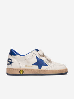 Golden Goose Kids Ballstar Leather Laminated Star Trainers n White