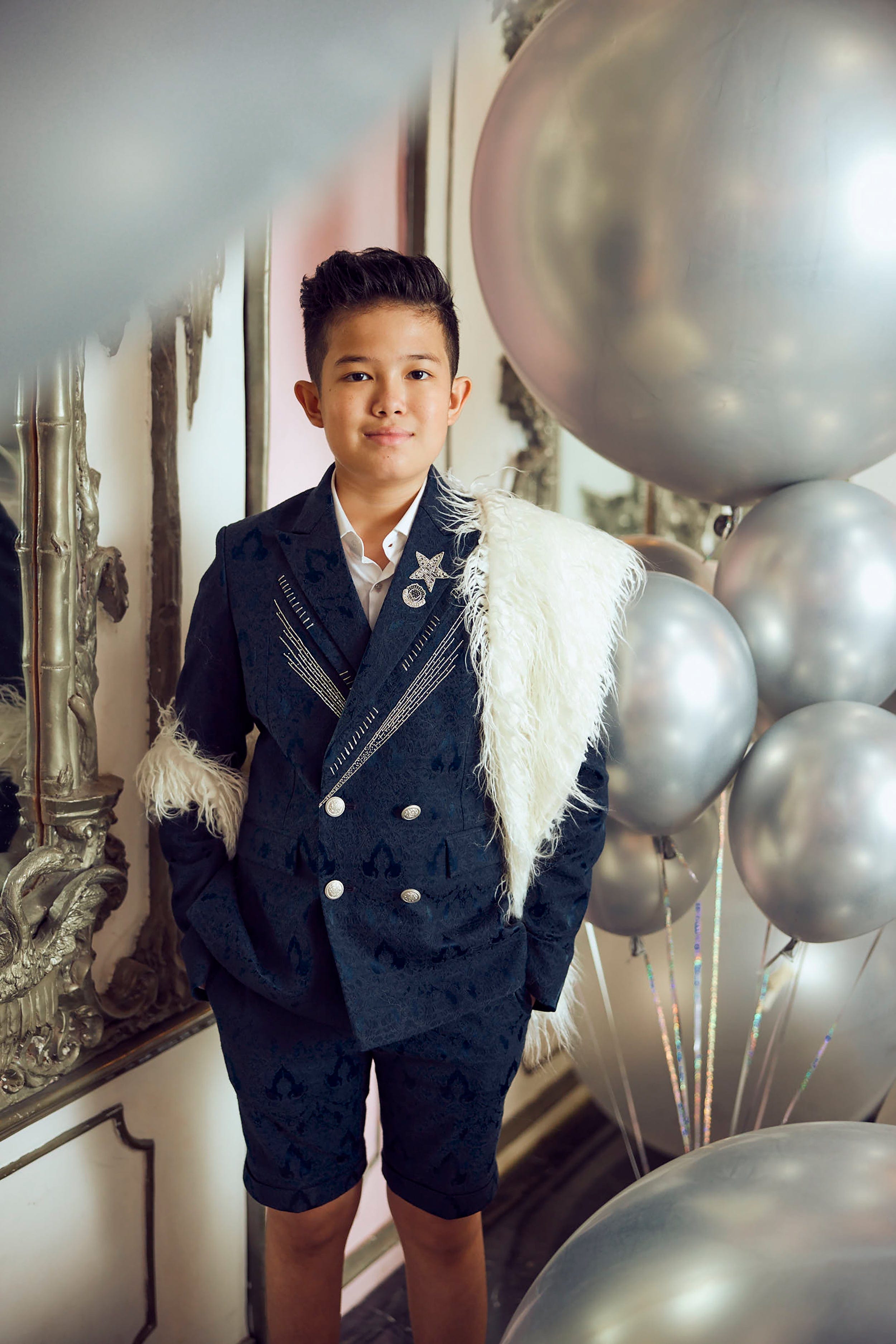 Maison Ava Boys Dan Suit Set in Navy