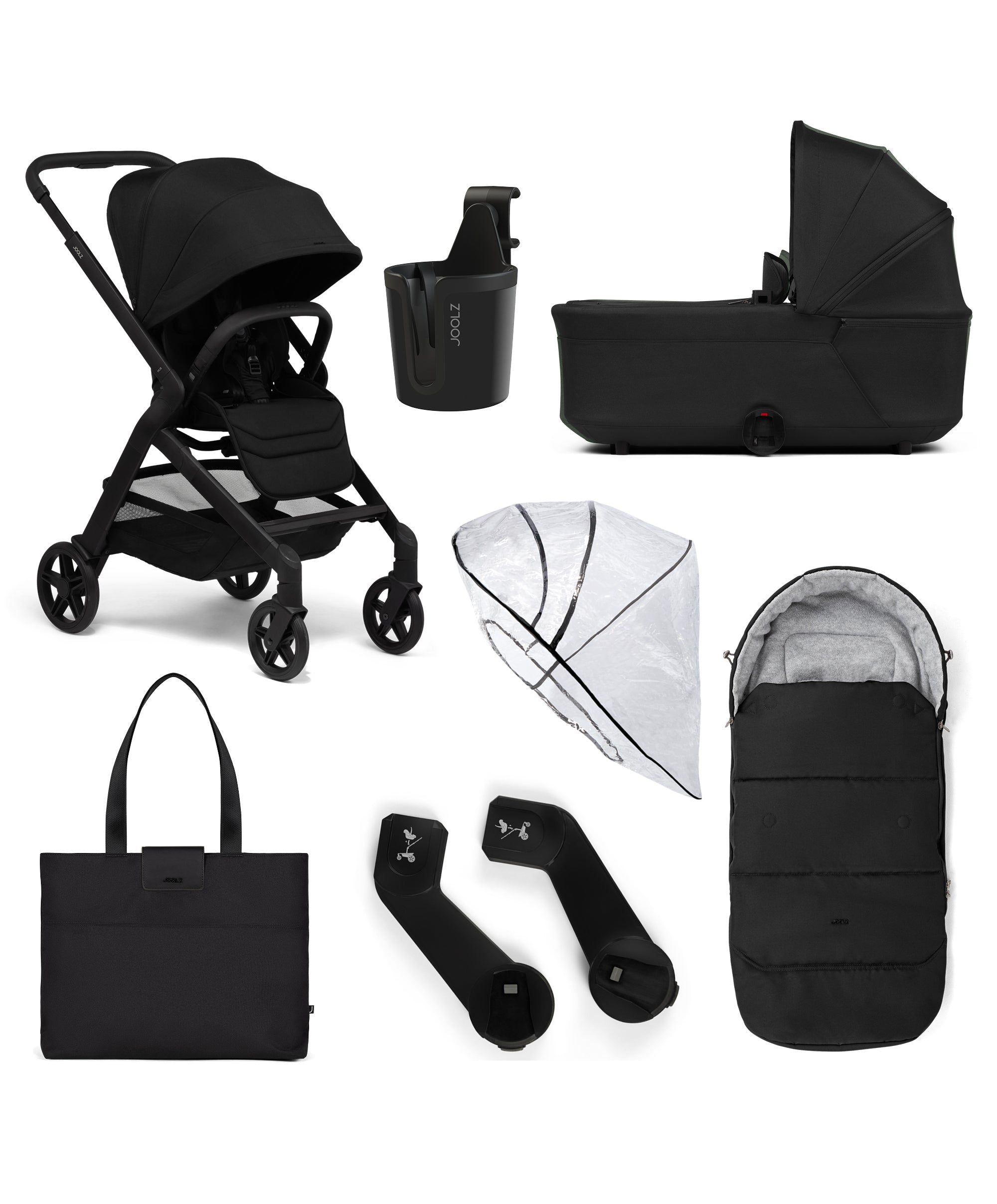 Joolz Hub2 + Carrycot 6pc Bundle - Space Black-Stroller Bundles- | Natural Baby Shower