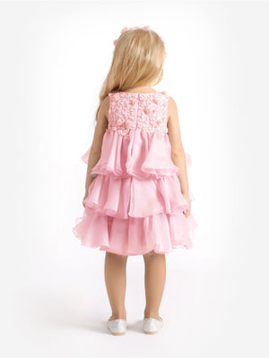 Maison Ava Girls Lumi Dress in Pink