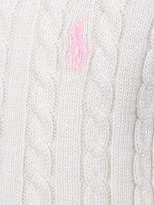 Ralph Lauren Baby Girls Mini Cable Knit Cardigan in Ivory