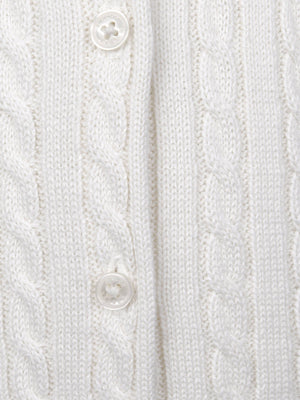 Ralph Lauren Baby Girls Mini Cable Knit Cardigan in Ivory