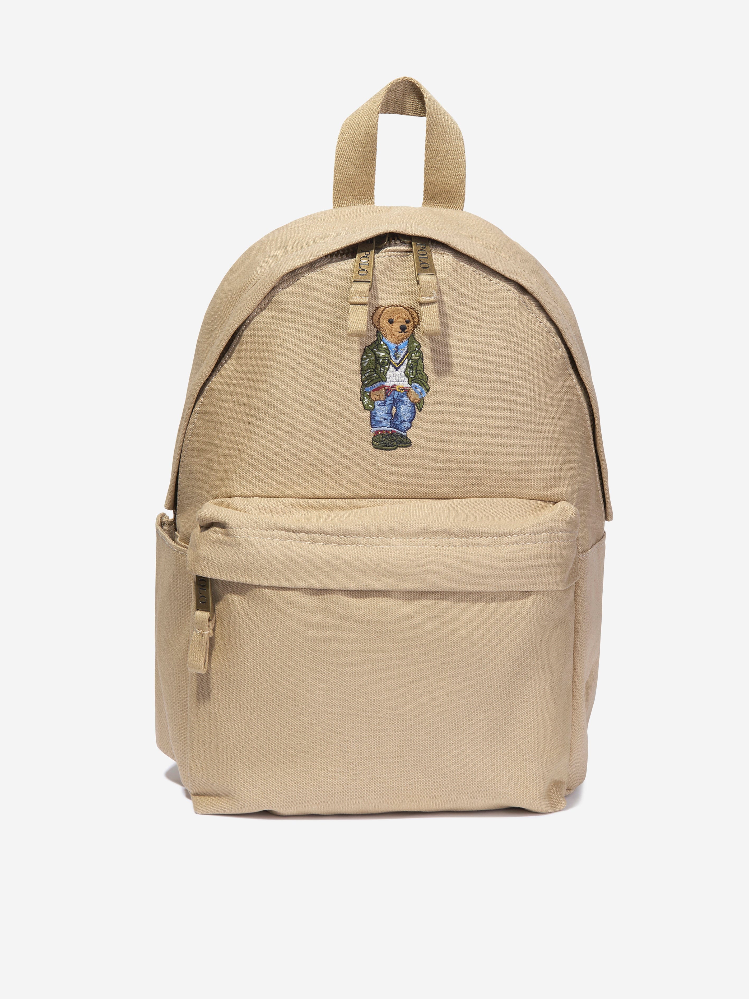 Ralph Lauren Boys Canvas Polo Bear Backpack in Beige (36cm)