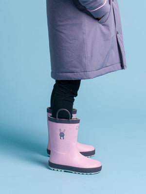 Roarsome Girls Hop The Bunny Rain Boots in Pink