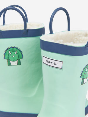 Roarsome Boys Spike The Dinosaur Rain Boots in Green