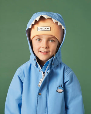 Roarsome Boys Reef The Shark Waterproof Coat in Blue