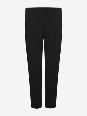 Zeco Boys School Elastic Back Pull-Up Slim Fit Trousers in Black
