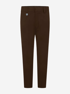 Zeco Boys School Slim Fit Trousers in Brown