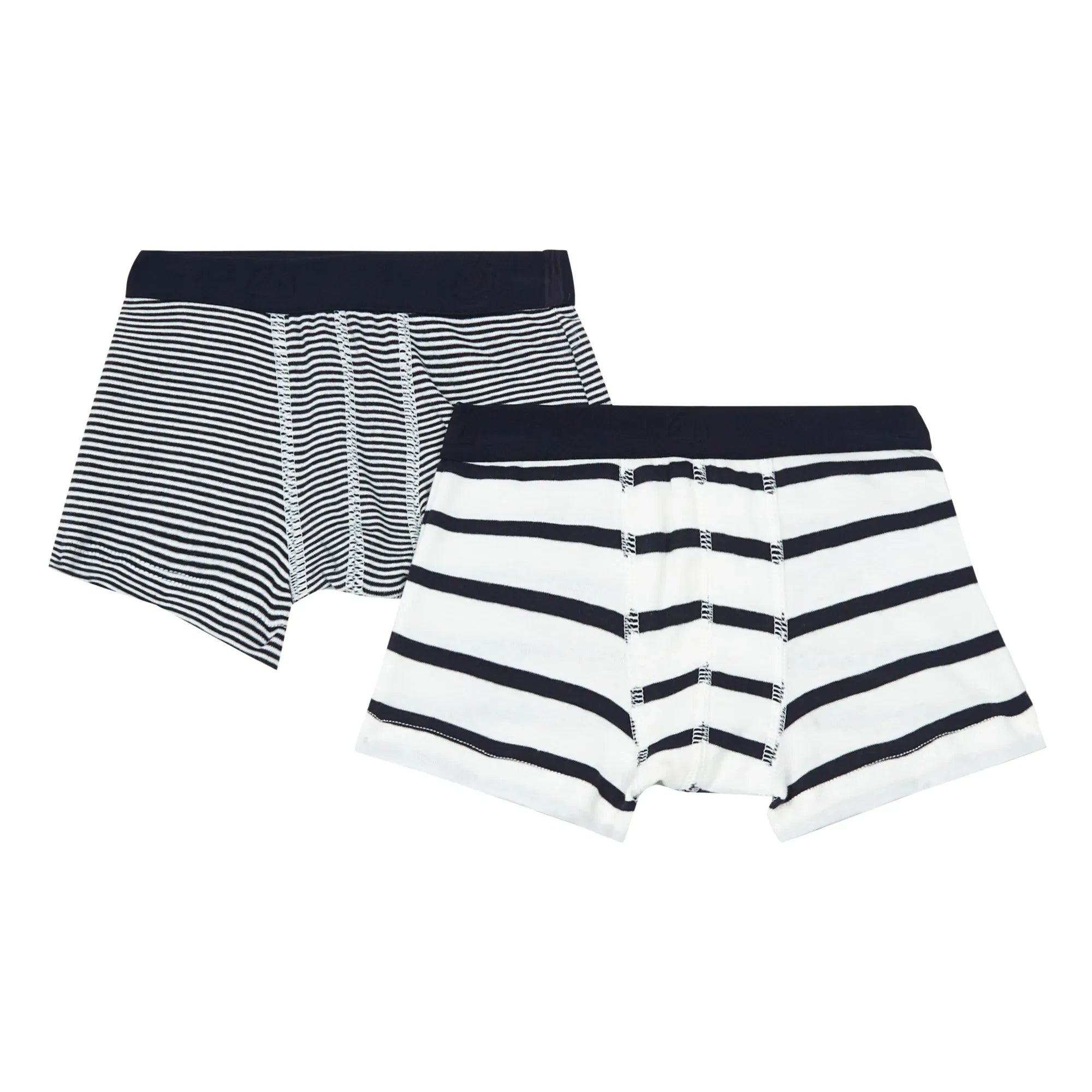 Petit Bateau - 2’li Organik Pamuklu Çizgili Slip Külot | Mavi