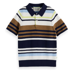 Scotch & Soda - Çizgili Fileli Polo | Kahverengi