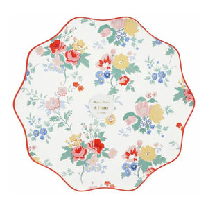 Meri Meri - Vintage Çiçek Desenli Tabaklar - 8'li Set
