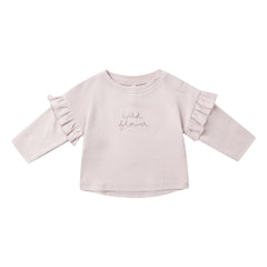 Quincy Mae - Yaban çiçeği organik pamuklu T-shirt | Leylak