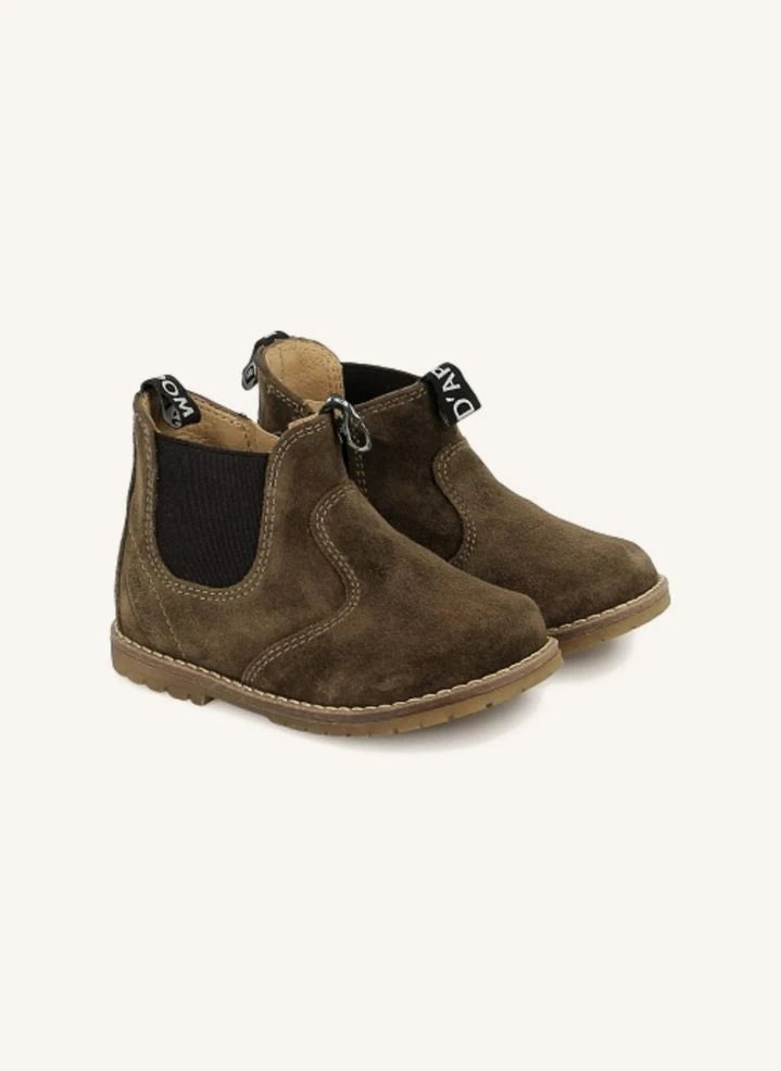 Pom d'Api - Bob Zip Velours أحذية | أخضر داكن