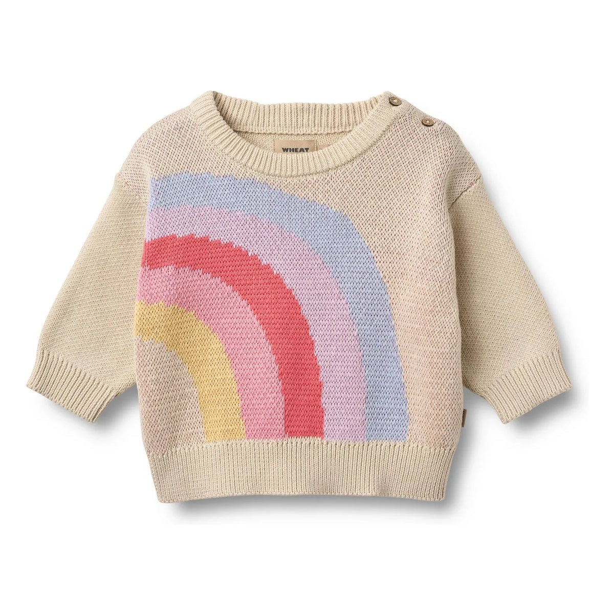 Wheat - Solveig Rainbow Organik Pamuklu Jakarlı Kazak | Ekru