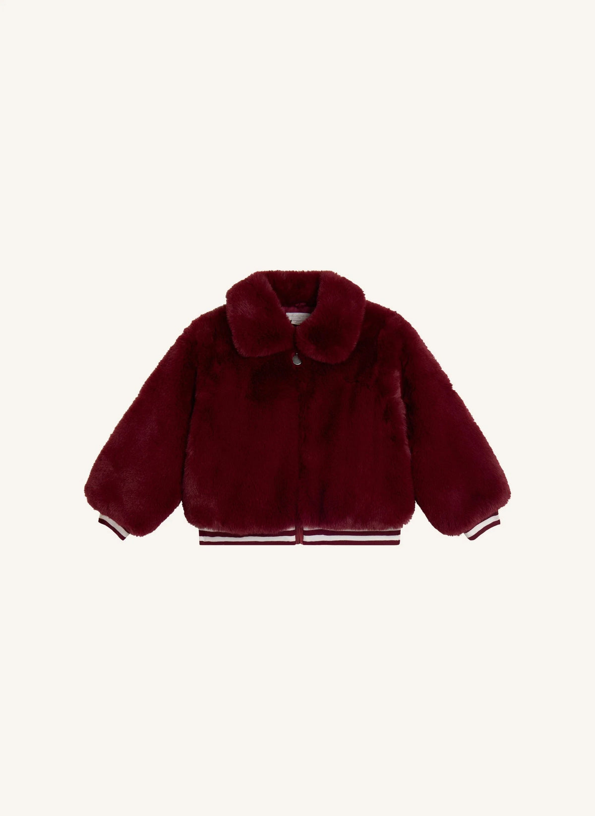 Stella McCartney Kids - سترة بمظهر الفرو | أحمر داكن