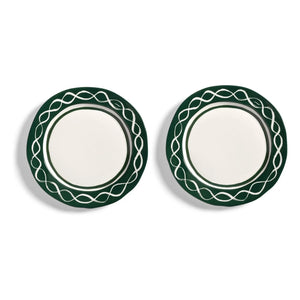 &Klevering - Festivo porselen tabaklar - 2'li Set | Yeşil