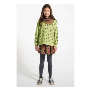 Piupiuchick - Fitilli Yıldız Sweatshirt Organik Pamuk | Yeşil