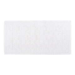 Haomy - Kabartmalı Desenli Pamuklu Banyo Paspası 55x110cm | Beyaz