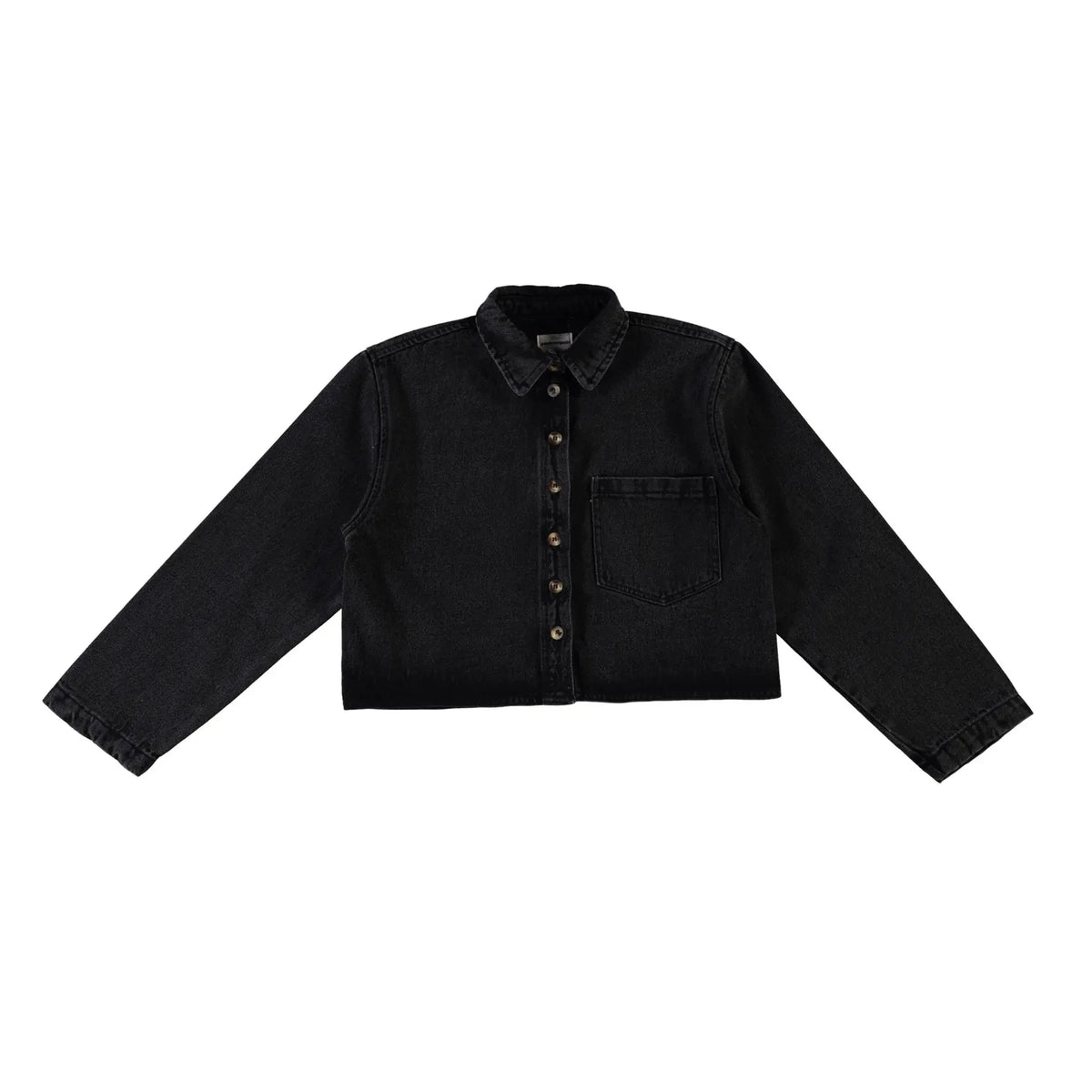 Poudre Organic - قميص Mandarine Denim | أسود