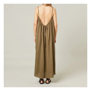 Maison Saint Julien - Palm Beach Pamuk gazlı elbise | Haki