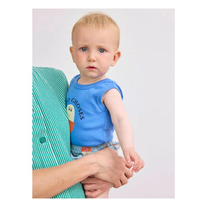 Bobo Choses - Bobo organik pamuklu kolsuz body | Mavi
