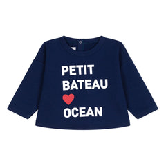 Petit Bateau - Bavarto organik pamuklu sweatshirt | Lacivert