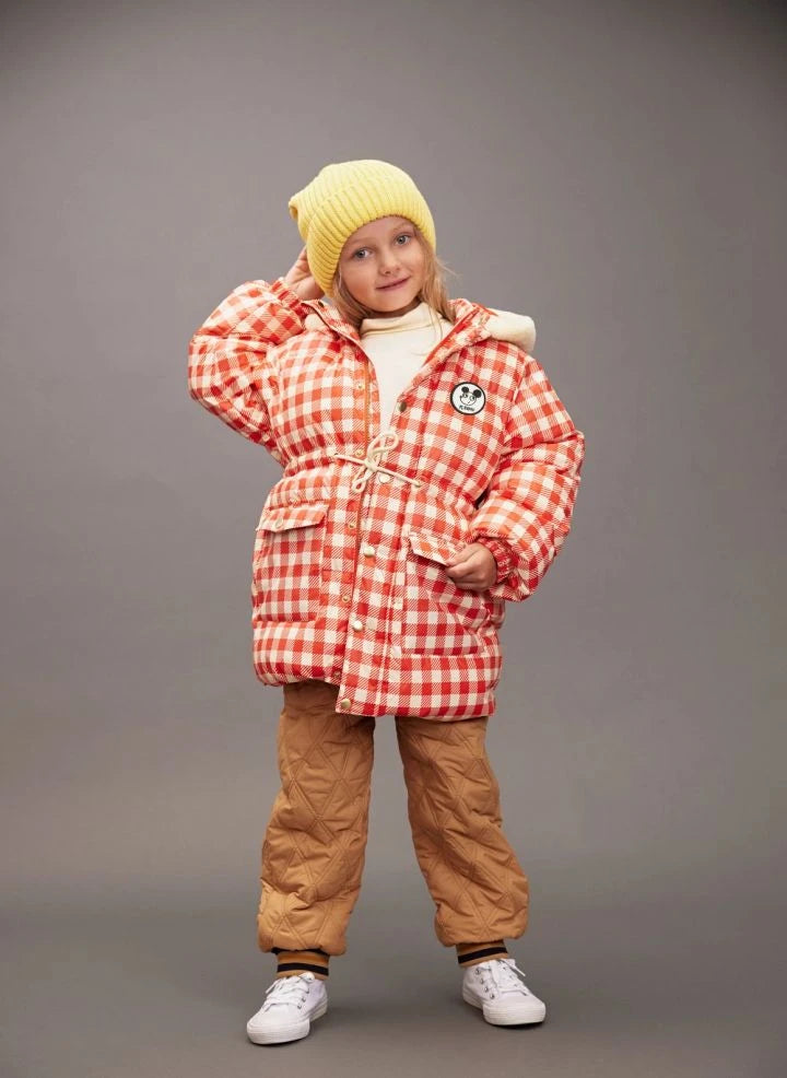Mini Rodini - Ritzratz Gingham معطف مبطن | أحمر