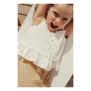 THE LiTTLE POETS - Rosalia Organik Pamuk Crop Top | Beyaz