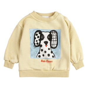 Bobo Choses - Dalmaçyalı organik pamuklu bebek sweatshirt | Sarı
