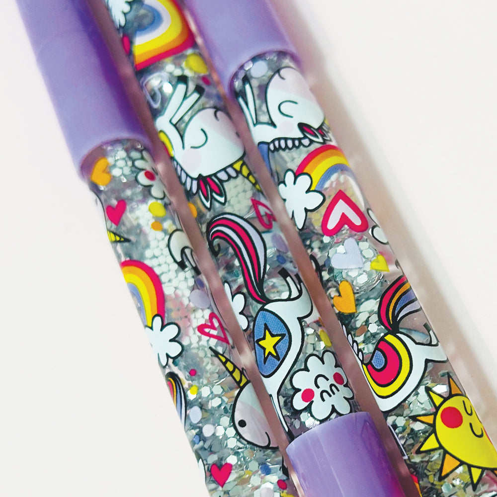 Rachel Ellen - قلم لامع بنفسجي يونيكورن