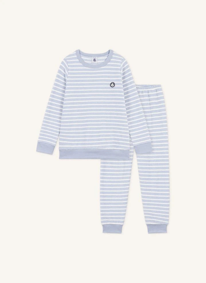 Petit Bateau - بيجاما مودال مخططة | أزرق