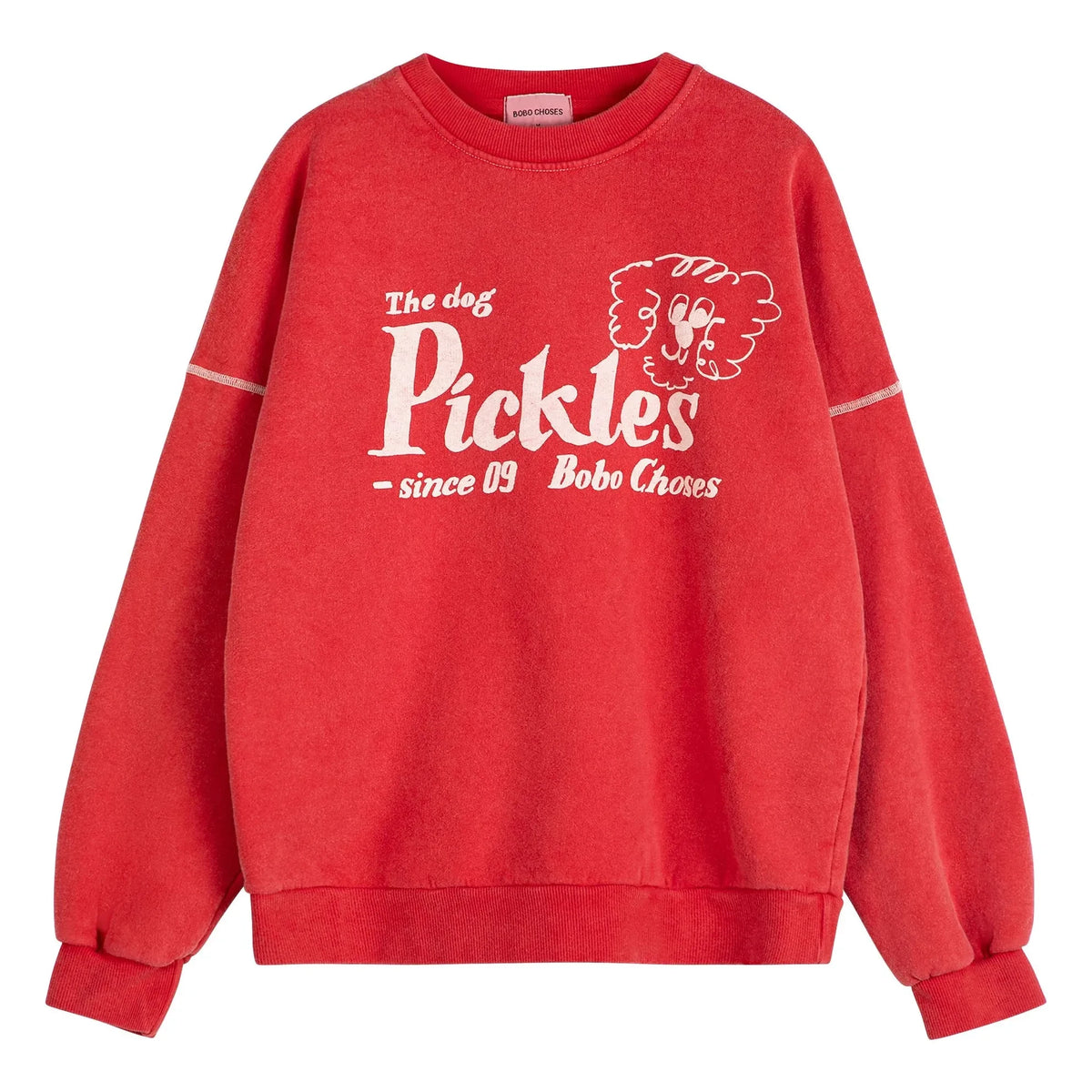 Bobo Choses - Pickles the Dog organik pamuklu sweatshirt | Kırmızı
