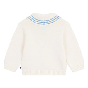 Petit Bateau - Organik Pamuk Şal Yaka Kazak | Ekru