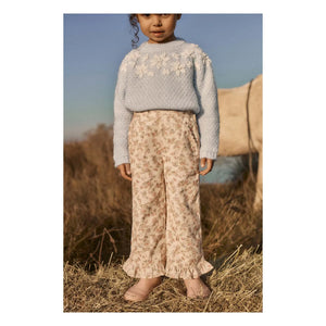 Louise Misha - Florali organik pamuk pantolon | Krem