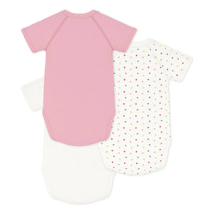 Petit Bateau - 3'lü Küçük Kalpli Organik Pamuk Çapraz Body | Beyaz