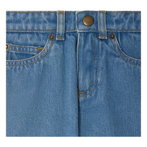 Bonpoint - Elvio Denim Bermuda Şort Organik Pamuk | Mavi