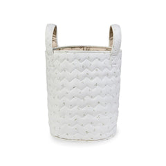 Avery Row Large Quilted Storage Basket - Nettle Scatter/Birch-Storage Baskets-Nettle Scatter/Birch- | Natural Baby Shower