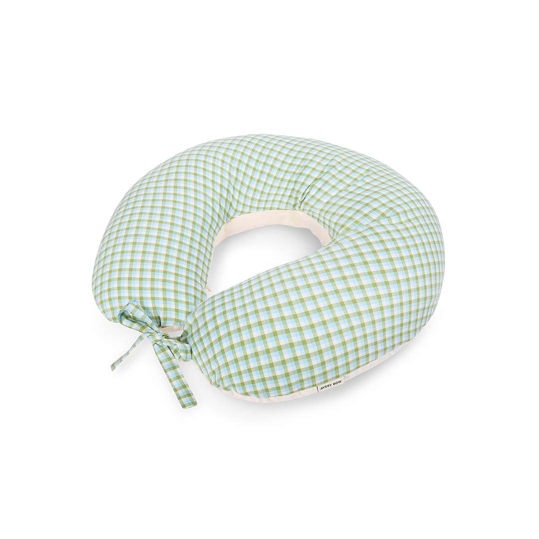 Avery Row Nursing Pillow - Greenhouse Gingham-Nursing Pillows-Greenhouse Gingham- | Natural Baby Shower