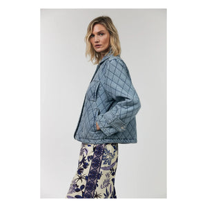 Lollys Laundry - Viola Kapitone Pamuk Ceket | Denim mavisi