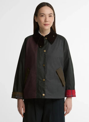 Barbour - Yağlı Patchwork Pamuk "Transport" Ceket | Lacivert