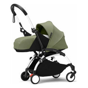 Stokke® - YOYO³ 0+ yenidoğan bebek arabası Beyaz şasi | Zeytin