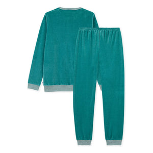 Petit Bateau - Uni Velvet Pijama | Orman Yeşili