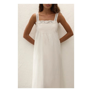 Faithfull the Brand - Cristina Midi Pamuk Elbise | Ivory