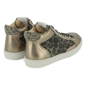 Pom d'Api - Top Touch Dantel Leopar Sneaker | Altın
